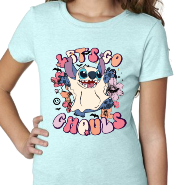 Stitch: Lets Go Ghouls- Girls Shirt